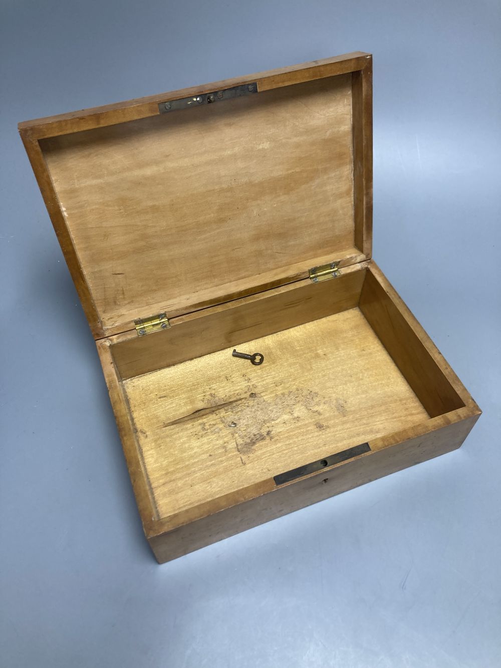 Five lignum vitae string dispensers, other treen ornaments, a parquetry box etc.